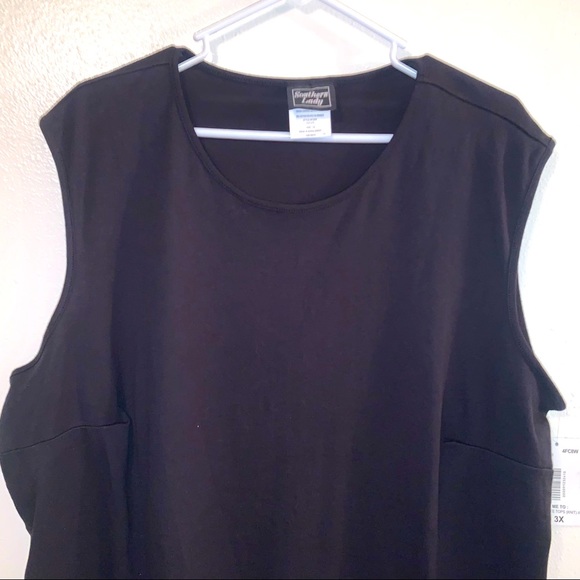 Southern Lady 3X Black Cotton Polyester Blend Tank Top - Picture 3 of 7